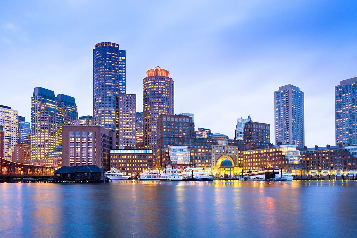 Skyline of Boston from MIT campus